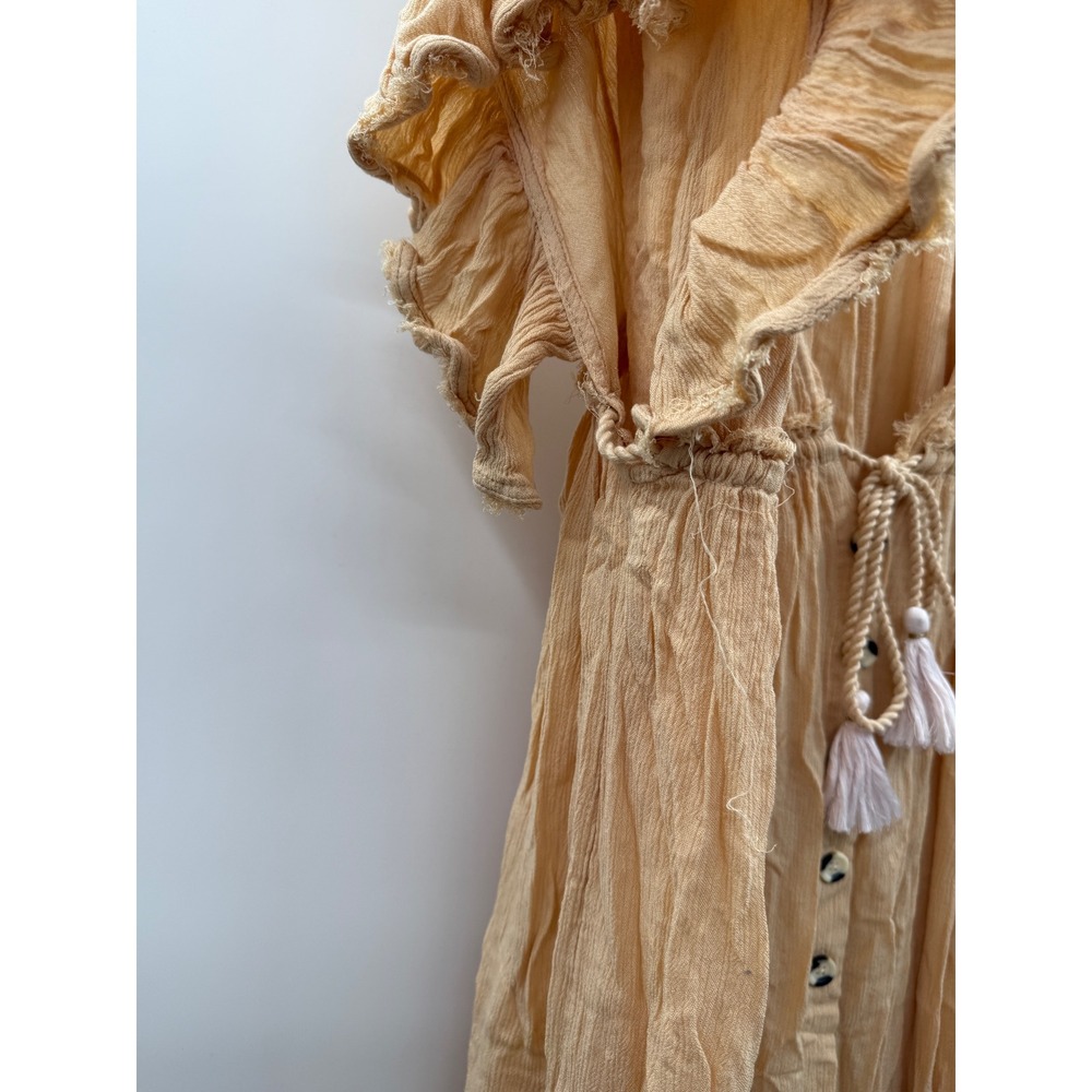 Free People Will Wait For You Dress Women's Medium Natural Boho Ruffle Festival - Picture 7 of 9